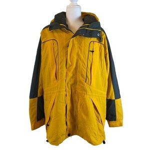Vintage Gerry Men's 3-in-1 Jacket Fleece Lined Inner Jacket Yellow/Blue Men’s XL